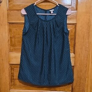 Merona Green Sleeveless Pleated Blouse M